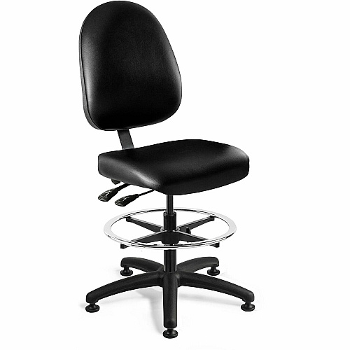 BEVCO Integra Series Chair Black Seat Color - Vinyl Seat Material - Polypropylene Back Material - High Back - 5-star Base - Black - Foam, Fabric - 1 Each (6501BKV)