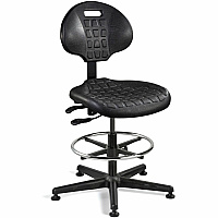 BEVCO Everlast Series Chair Polyurethane Seat Material - High Back - 5-star Base - Black - 1 Each (7501BLK)