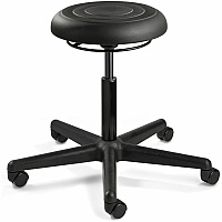 BEVCO Ergolux Stool Black Seat Color - Memory Foam, Polyurethane Seat Material - 5-star Base - 1 Each (J3000)