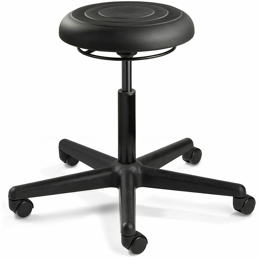 BEVCO Ergolux Stool Black Seat Color - Memory Foam, Polyurethane Seat Material - 5-star Base - 1 Each (J3000)
