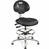 BEVCO Everlast Series Chair Black Seat Color - Polyurethane Seat Material - Black Back Color - High Back - 5-star Base - 1 Each (7551E)