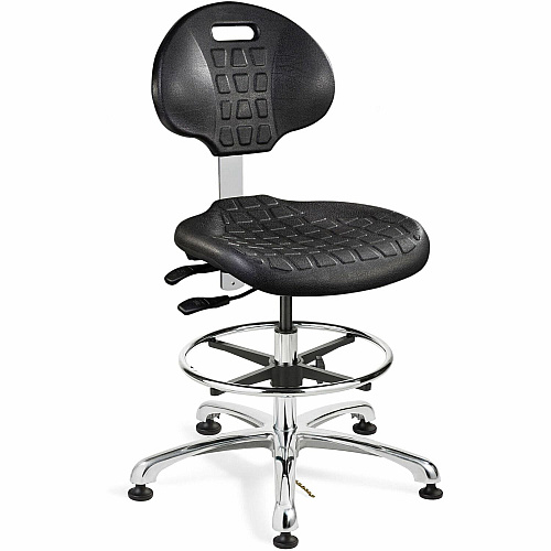 BEVCO Everlast Series Chair Black Seat Color - Polyurethane Seat Material - Black Back Color - High Back - 5-star Base - 1 Each (7551E)