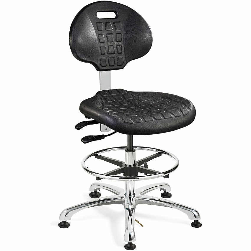 BEVCO Everlast Series Chair Black Seat Color - Polyurethane Seat Material - Black Back Color - High Back - 5-star Base - 1 Each (7551E)