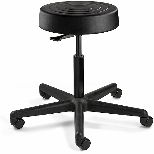 BEVCO Ergolux Stool Graphite Seat Color - Memory Foam, Polyurethane Seat Material - 5-star Base - 1 Each (S3000)