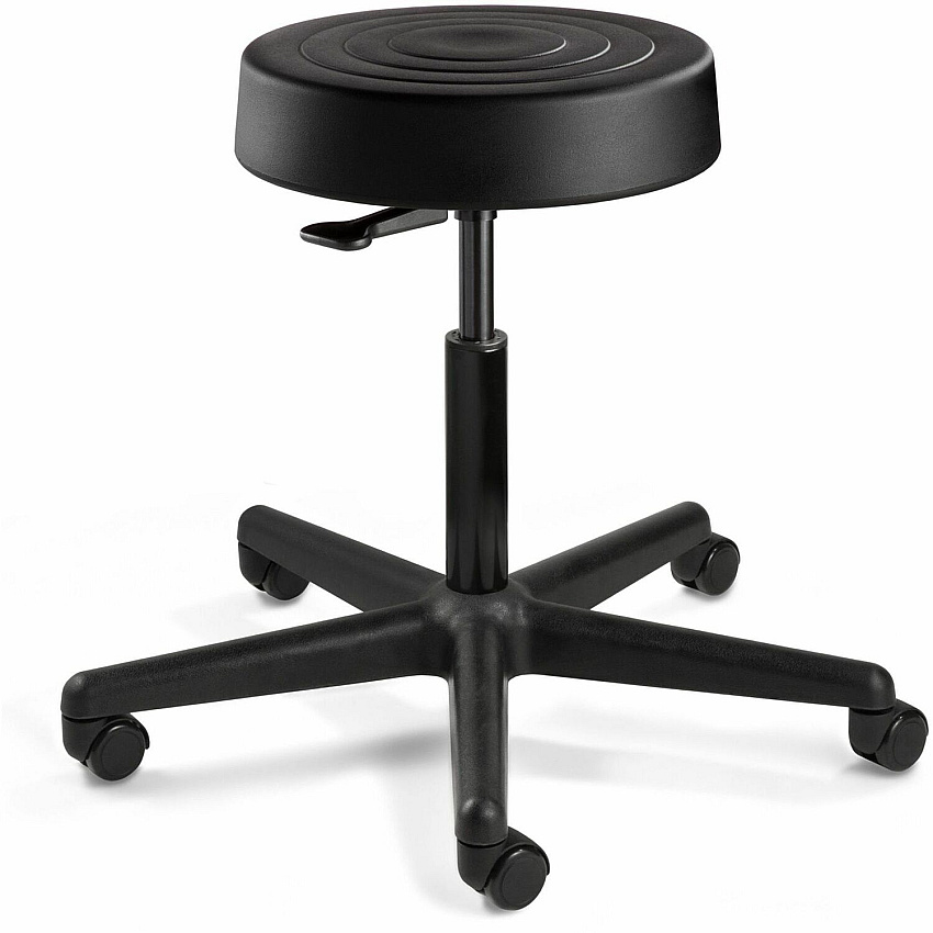 BEVCO Ergolux Stool Graphite Seat Color - Memory Foam, Polyurethane Seat Material - 5-star Base - 1 Each (S3000)