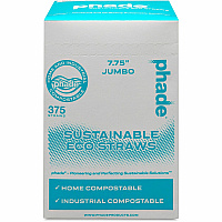 Phade Compostable Straws 7.8" Height x - Polyhydroxyalkanoate (PHA) - Caribbean Blue - 375 / Box (511178)