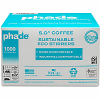 Phade 5" Eco-Stirrers 5" Height x - Polyhydroxyalkanoate (PHA) - Caribbean Blue - 1000 / Box (511181)