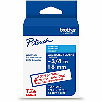 Brother P-touch TZe Laminated Label Tape x 45/64" Width - Tape - White - Water Resistant - Laminated - Easy to Read, Temperature Resistant, Customizable, Long Lasting, Peeling Resistant, Fade Resistant - 26.20 ft Roll Length - 1 Each (TZE242G)