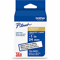 Brother TZe Premium Matte Laminated Tape x 15/16" Width - Tape - Matte - Matte White - Water Resistant - Laminated - Eco-friendly, Long Lasting, Customizable, Strong, Durable - 26.20 ft Roll Length - For Label Maker - 1 Each (TZEM251G)