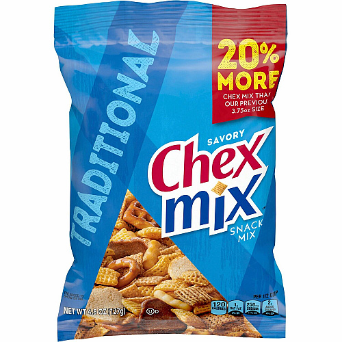 Chex Mix Chex Traditional Snack Mix Traditional - 4.50 oz - 8 / Carton (SN21494)