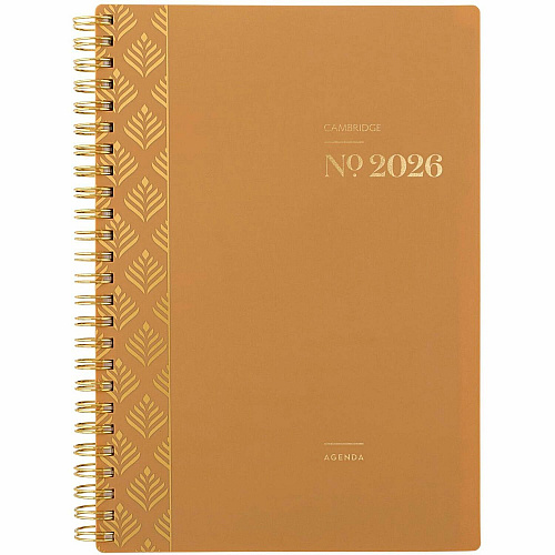 Cambridge WorkStyle Focus Planner Weekly, Monthly - 12 Month - January 2026 to December 2026 - 1 Week, 1 Month Double Page Layout - 5 1/2" x 8 1/2" Sheet Size - Twin Wire - Clay - Sunbaked Clay Poly Cover - Dated Planning Page, Unruled Daily B (160620007)