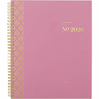 Cambridge WorkStyle Focus Planner Weekly, Monthly - 12 Month - January 2026 to December 2026 - 1 Week, 1 Month Double Page Layout - Letter - 8 1/2" x 11" Sheet Size - Twin Wire - Pink - Cosmetic Pink Poly Cover - Dated Planning Page, Notes Are (160690527)