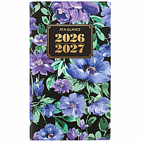 At-A-Glance Badge Floral Two-Year Monthly Planner Pocket - Monthly - 24 Month - January 2026 to December 2026 - 1 Month Double Page Layout - 3 1/2