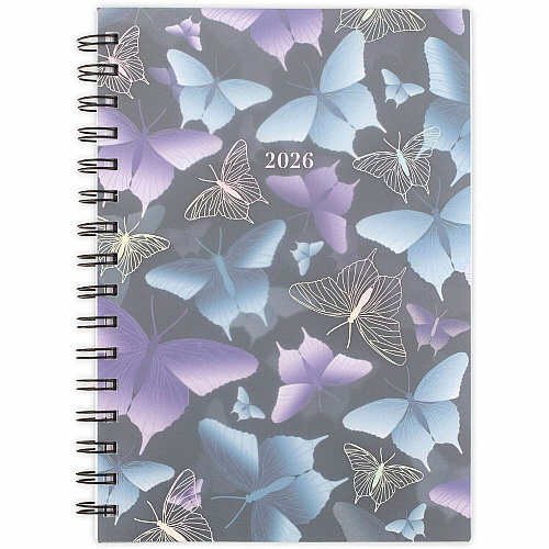 At-A-Glance Mariah Weekly Monthly Planner Weekly, Monthly - 12 Month - January 2026 to December 2026 - 1 Week Double Page Layout - 5 1/2" x 8 1/2" Sheet Size - Twin Wire - Mariah, Blue, Purple - Poly Cover - Dated Planning Page, Tabbed, Monthly  (1754200)