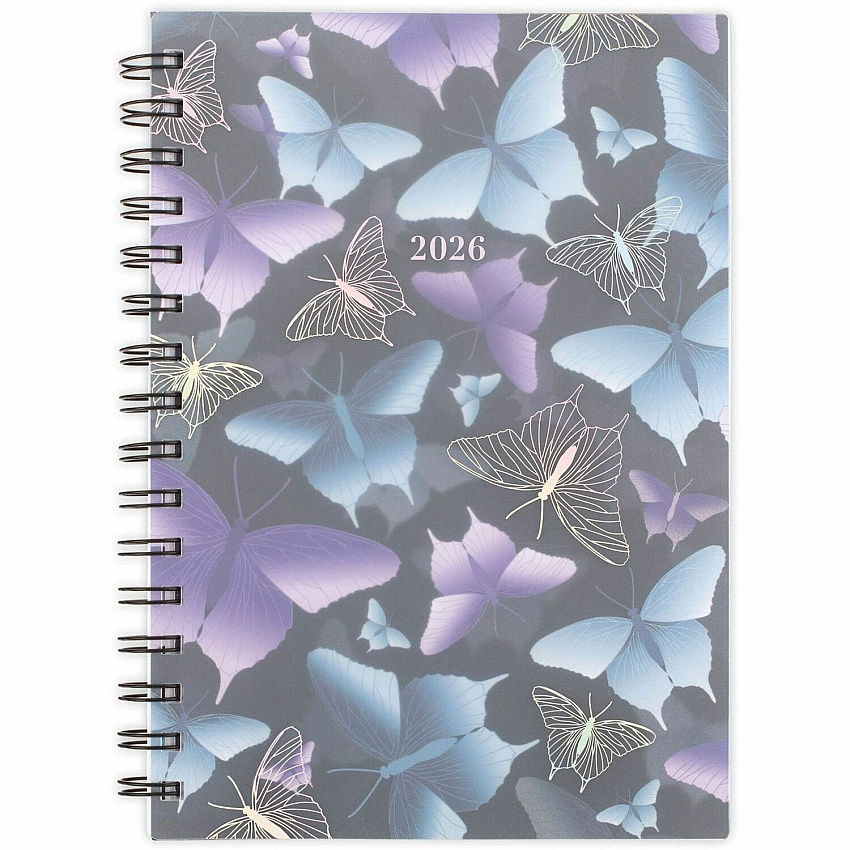 At-A-Glance Mariah Weekly Monthly Planner Weekly, Monthly - 12 Month - January 2026 to December 2026 - 1 Week Double Page Layout - 5 1/2" x 8 1/2" Sheet Size - Twin Wire - Mariah, Blue, Purple - Poly Cover - Dated Planning Page, Tabbed, Monthly  (1754200)