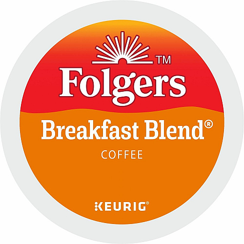 Folgers&reg; K-Cup Breakfast Blend Coffee Compatible with Keurig Brewer - Light/Mild - 0.2 oz Per Box - 24 K-Cup - K-Cup - Breakfast Blend - Kosher - 4 / Carton (3451CT)