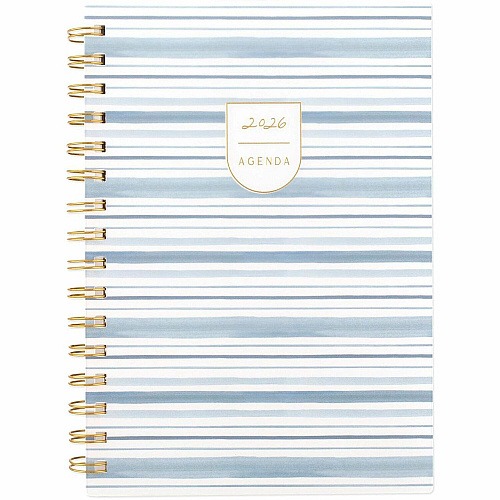 Cambridge Leah Bisch Weekly Monthly Planner Weekly, Monthly - 12 Month - January 2026 to December 2026 - 5 1/2" x 8 1/2" Sheet Size - Twin Wire - Ciara Stripe - Poly Cover - Monthly Planner, Planner Page, Yearly Planner, Unruled Planning Space,  (LB42200)