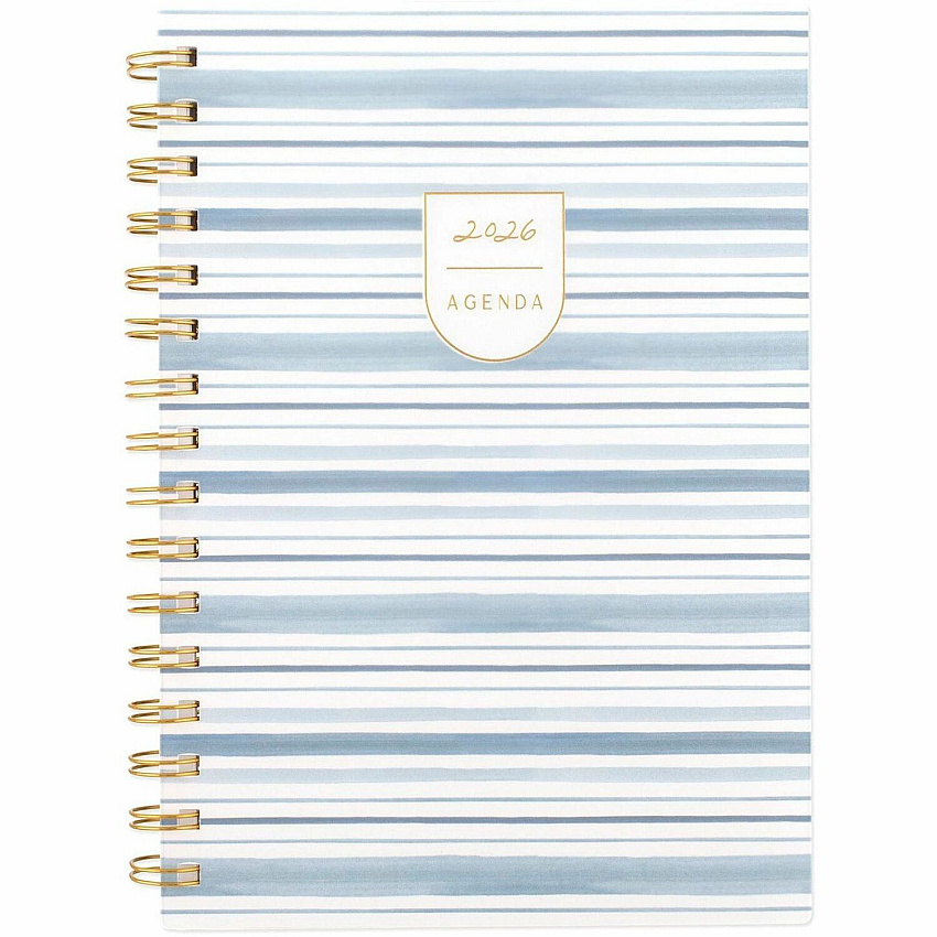 Cambridge Leah Bisch Weekly Monthly Planner Weekly, Monthly - 12 Month - January 2026 to December 2026 - 5 1/2" x 8 1/2" Sheet Size - Twin Wire - Ciara Stripe - Poly Cover - Monthly Planner, Planner Page, Yearly Planner, Unruled Planning Space,  (LB42200)