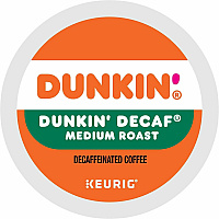 Dunkin Donuts Dunkin'&reg; K-Cup Decaf Coffee Compatible with Keurig Brewer - Medium - 0.3 oz Per Box - 22 K-Cup - K-Cup - Decaf, Original Blend - Kosher - Decaffeinated - 4 / Carton (0317CT)