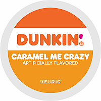 Dunkin Donuts Dunkin'&reg; K-Cup Caramel Me Crazy Coffee Compatible with Keurig Brewer - Medium - 0.3 oz Per Box - 22 K-Cup - K-Cup - Caramel Me Crazy - Kosher - 4 / Carton (1277CT)