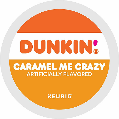 Dunkin Donuts Dunkin'&reg; K-Cup Caramel Me Crazy Coffee Compatible with Keurig Brewer - Medium - 0.3 oz Per Box - 22 K-Cup - K-Cup - Caramel Me Crazy - Kosher - 4 / Carton (1277CT)