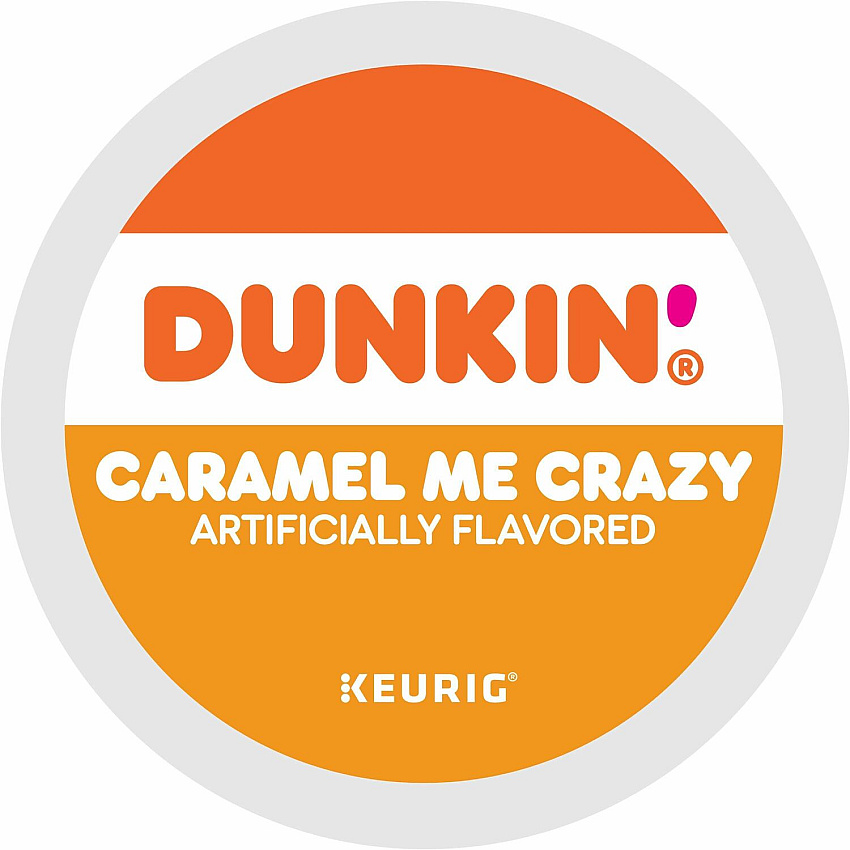 Dunkin Donuts Dunkin'&reg; K-Cup Caramel Me Crazy Coffee Compatible with Keurig Brewer - Medium - 0.3 oz Per Box - 22 K-Cup - K-Cup - Caramel Me Crazy - Kosher - 4 / Carton (1277CT)