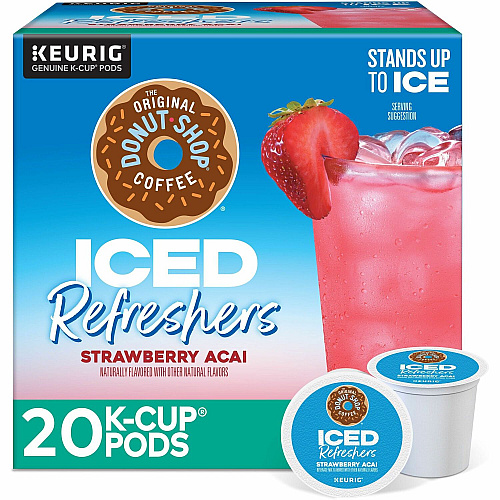 The Original Donut Shop&reg; Iced Refreshers Strawberry Acai - 20/Box - 4 / Carton (0237CT)