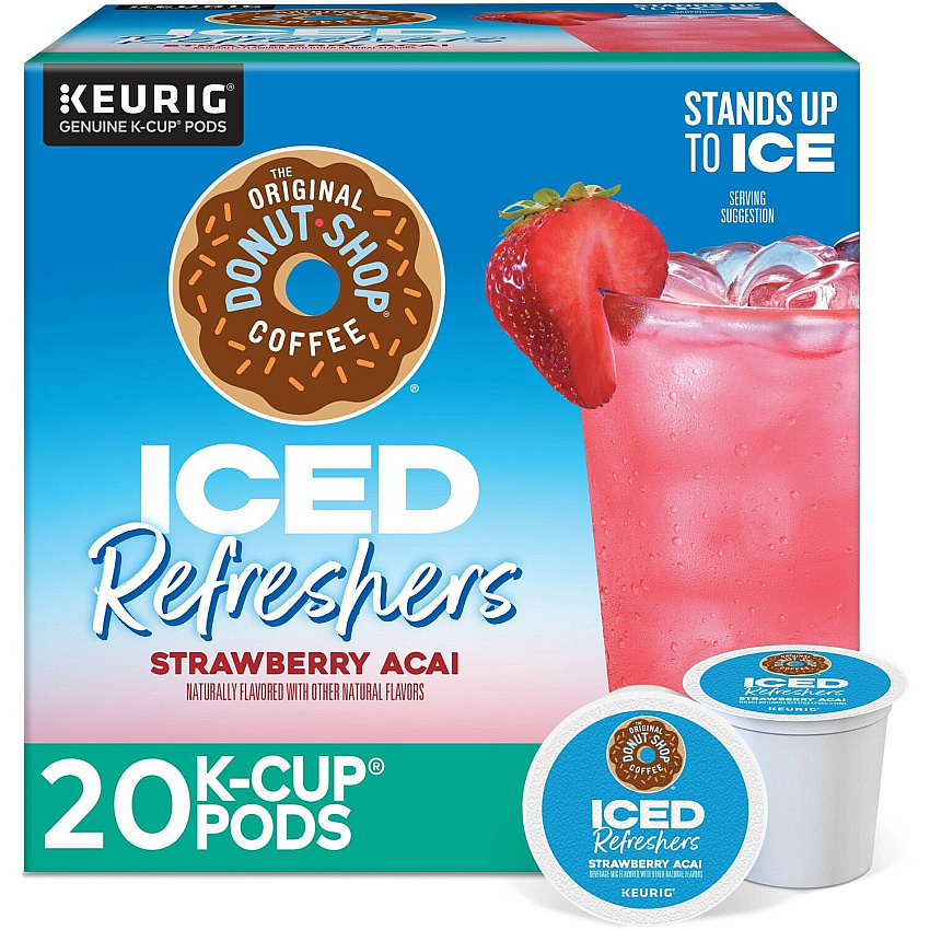 The Original Donut Shop&reg; Iced Refreshers Strawberry Acai - 20/Box - 4 / Carton (0237CT)