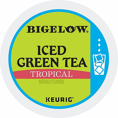 Bigelow&reg; Tropical Iced Green Tea Iced Green Tea K-Cup Compatible with Keurig K-Cup Brewer - Iced Green Tea - Kosher - 22/Box - 4 / Carton (2870CT)