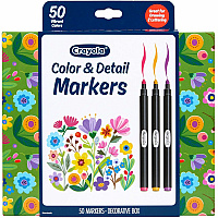 Crayola Color & Detail Marker Set Fine Marker Point - Multi Ink - 50 / Pack (586751)