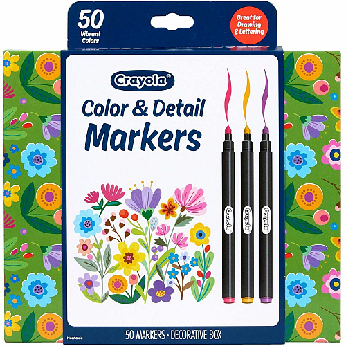 Crayola Color & Detail Marker Set Fine Marker Point - Multi Ink - 50 / Pack (586751)