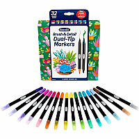 Crayola Dual-Ended Markers Brush, Ultra Fine, Chisel Marker Point - Multi Ink - Water Based - 16 / Pack (586755)