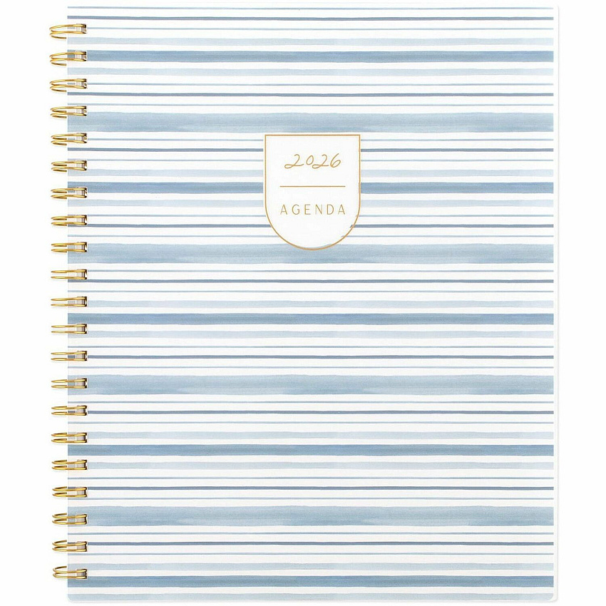 Cambridge Leah Bisch Weekly Monthly Planner Weekly, Monthly - 12 Month - January 2026 to December 2026 - Letter - 8 1/2" x 11" Sheet Size - Twin Wire - Ciara Stripe - Poly Cover - Monthly Planner, Planner Page, Yearly Planner, Unruled Planning S (LB42905)