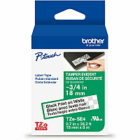 Brother P-touch TZ Laminated Security Tape x 45/64" Width - Tape - White - Water Resistant - Laminated - Customizable, Long Lasting, Strong, Durable, Tamper Evident - 26.20 ft Roll Length - For Label Maker - 1 Each (TZESE4G)