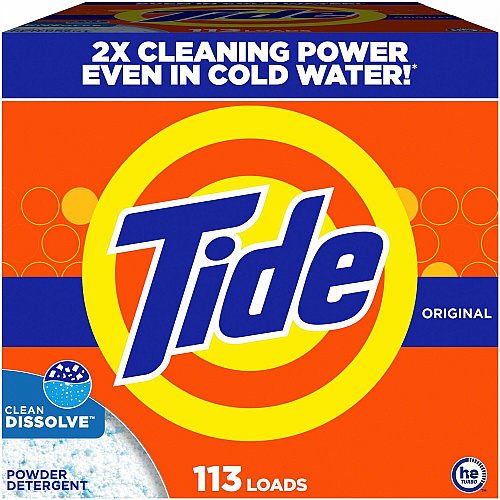 Tide Powder Laundry Detergent For Clothes, Laundry - Powder - 129 oz (8.06 lb) - 113 Loads - Recommended For: Stain Remover - Residue-free - Orange - 1 Each (16673)