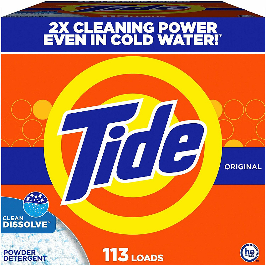 Tide Powder Laundry Detergent For Clothes, Laundry - Powder - 129 oz (8.06 lb) - 113 Loads - Recommended For: Stain Remover - Residue-free - Orange - 1 Each (16673)