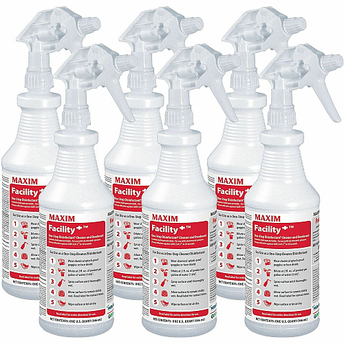 Maxim Facility+ One-Step Disinfectant For Multi Surface, Multipurpose - Concentrate - Liquid - 128 fl oz (4 quart) - Recommended For: Odor Remover, Mildew Odor Remover, Bacteria Remover, Germs Remover, Virus Remover, Mold Remover - Deodorize, F (04620086)