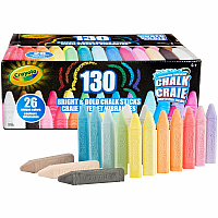 Crayola Washable Sidewalk Chalk Assorted - For Sidewalk, Driveway - Washable, Anti-Roll Shape, Non-toxic - 130 / Pack (510817)