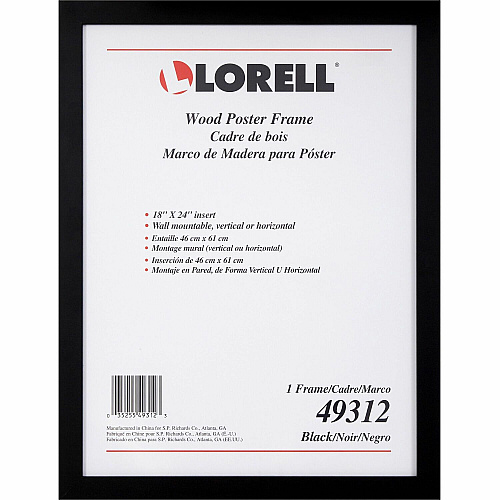 Lorell Wide Frame 18" Frame Size - Rectangle - Horizontal, Vertical - Wood - Black - 8 / Carton (49312CT)