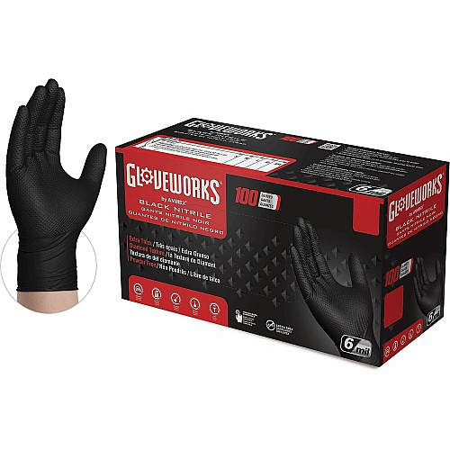 GloveWorks by AMMEX Gloveworks Powder-Free Industrial RDT Nitrile Gloves (GWBN48100)