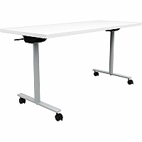Safco Jurni Flip Table with Casters Powder Coated T-shaped Base - Modern Style x 60" Table Top Width x 24" Table Top Depth x 1.10" Table Top Thickness - 29" Height - Classroom, Training Room - Assembly Required - Designer White - Laminate To (JN6024FPDWT)