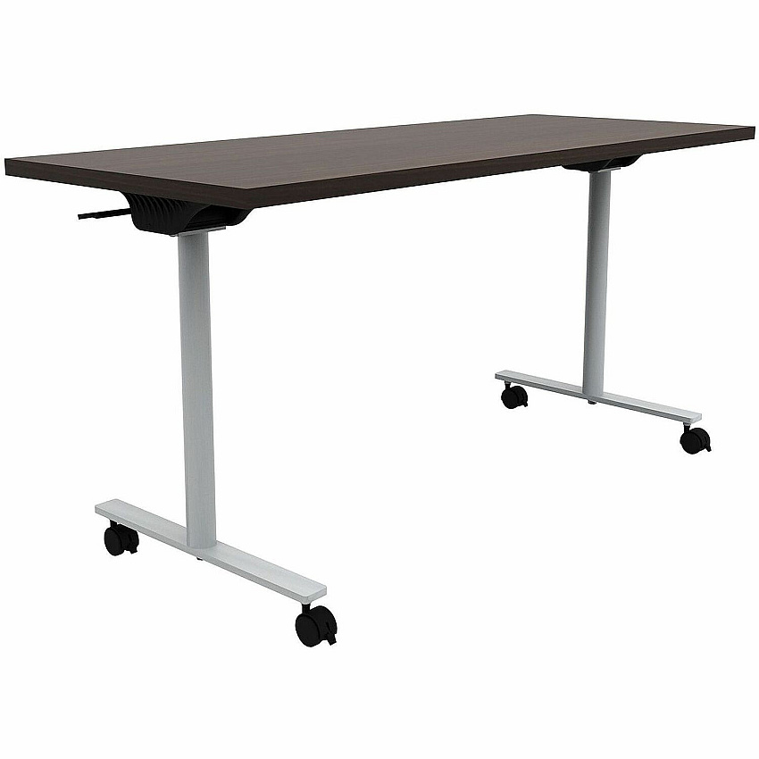 Safco Jurni Flip Table with Casters Powder Coated T-shaped Base - Modern Style x 60" Table Top Width x 24" Table Top Depth x 1.10" Table Top Thickness - 29" Height - Classroom, Training Room - Assembly Required - Columbian Walnut - Laminate (JN6024FPCCWN)