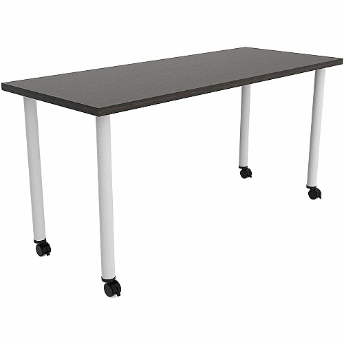 Safco Jurni Multi-Purp. Table w/Post Leg & Casters Powder Coated Post Leg Base - 60" Table Top Width x 24" Table Top Depth x 1.10" Table Top Thickness - 29" Height - Multipurpose - Assembly Required - Asian Night - Laminate Top Material - 1 (JN6024FTCANT)