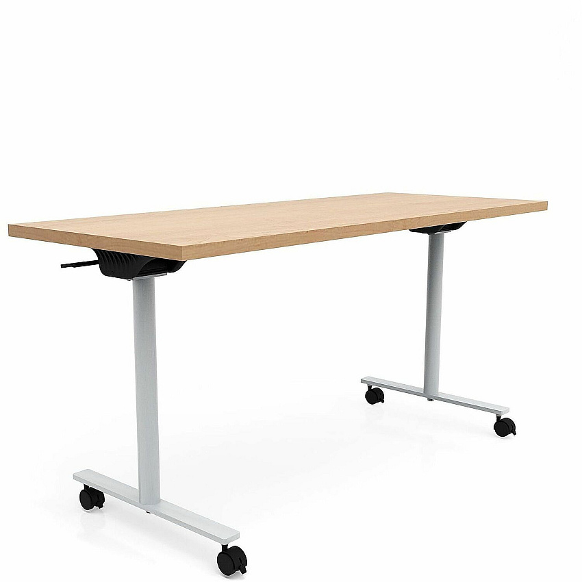Safco Jurni Flip Table with Casters Powder Coated T-shaped Base - Modern Style x 60" Table Top Width x 24" Table Top Depth x 1.10" Table Top Thickness - 29" Height - Classroom, Training Room - Assembly Required - Fusion Maple - Laminate Top  (JN6024FPFMP)