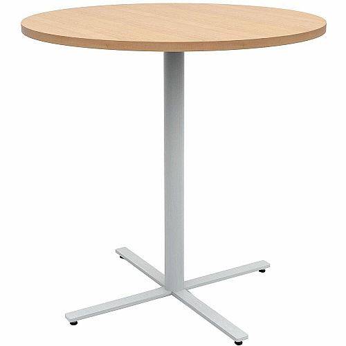 Safco Jurni Bistro Table with Round Top Round Top - Textured, Powder Coated Base - Modern Style - 42" Table Top Diameter - 42" Height - Cafeteria - Assembly Required - Fusion Maple - Laminate Top Material - 1 Each (JN42RDX42FMP)