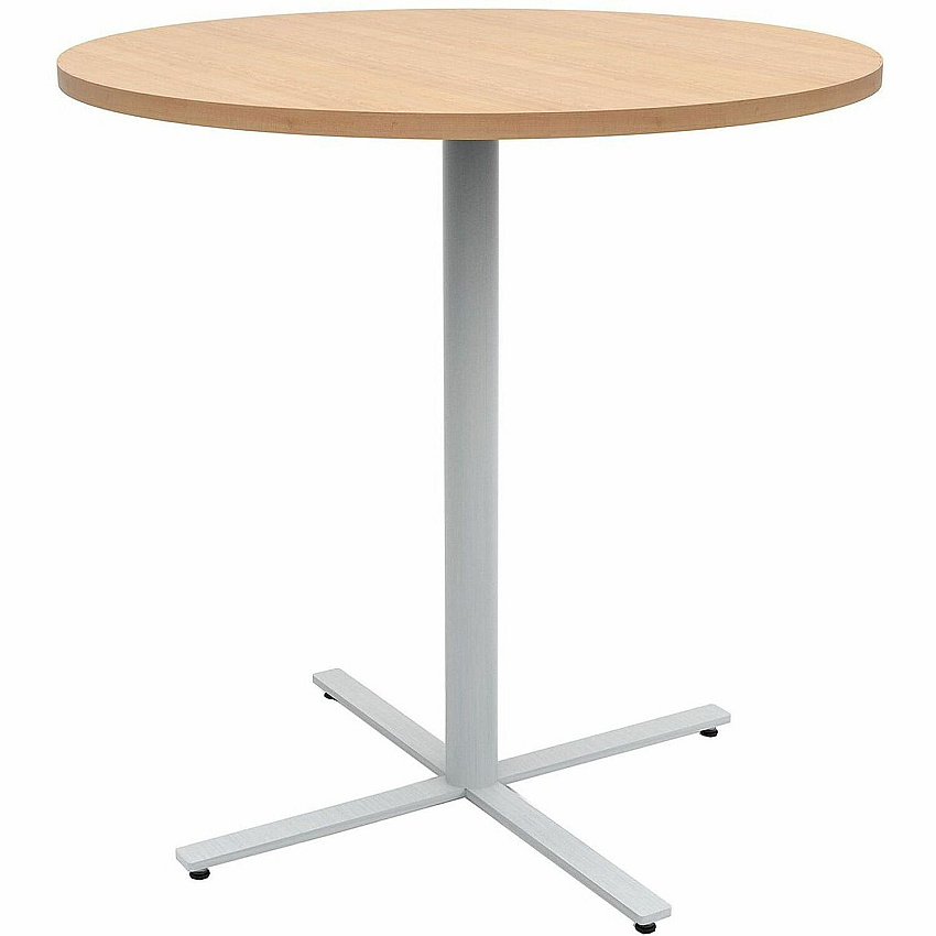 Safco Jurni Bistro Table with Round Top Round Top - Textured, Powder Coated Base - Modern Style - 42" Table Top Diameter - 42" Height - Cafeteria - Assembly Required - Fusion Maple - Laminate Top Material - 1 Each (JN42RDX42FMP)