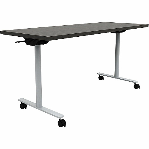 Safco Jurni Flip Table with Casters Powder Coated T-shaped Base - Modern Style x 60" Table Top Width x 24" Table Top Depth x 1.10" Table Top Thickness - 29" Height - Classroom, Training Room - Assembly Required - Asian Night - Laminate Top  (JN6024FPCANT)