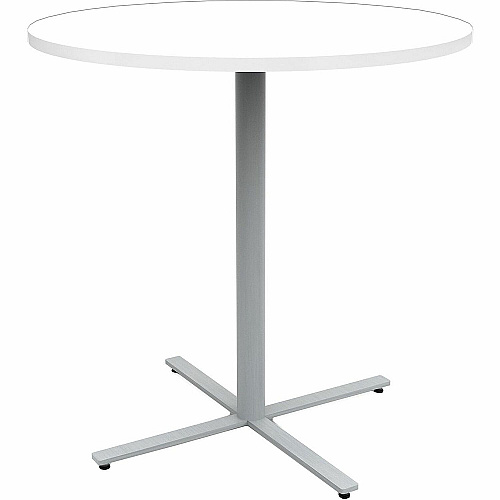 Safco Jurni Bistro Table with Round Top Round Top - Textured, Powder Coated Base - Modern Style - 42" Table Top Diameter - 42" Height - Cafeteria - Assembly Required - Designer White - Laminate Top Material - 1 Each (JN42RDX42DWT)
