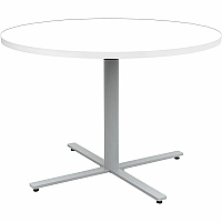 Safco Jurni Cafe Table with Round Top Round Top - Textured, Powder Coated Base - 42" Table Top Diameter - 29" Height - Cafeteria, Breakroom - Assembly Required - Designer White - Laminate Top Material - 1 Each (JN42RDX29DWT)