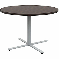 Safco Jurni Cafe Table with Round Top Round Top - Textured, Powder Coated Base - 42" Table Top Diameter - 29" Height - Cafeteria, Breakroom - Assembly Required - Columbian Walnut - Laminate Top Material - 1 Each (JN42RDX29CWN)